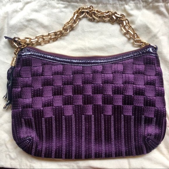 Cole Haan jewel-tone purple woven handbag - Picture 2 of 7